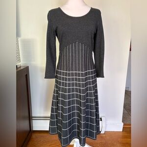 🎾Nine West Charcoal and White Plaid Dress